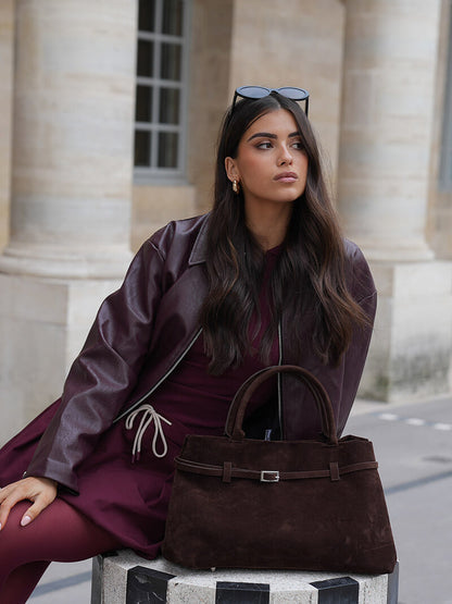 Clarisse | Bolso Shopper de Ante Vegano con Hebillag