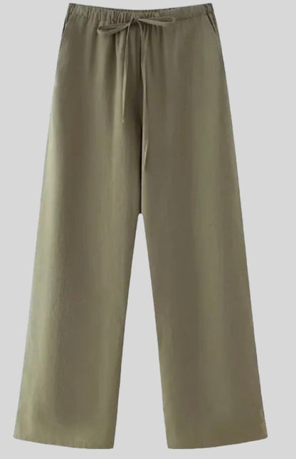 Oriane | Conjunto de Lino con Kimono y Pantalón Ancho