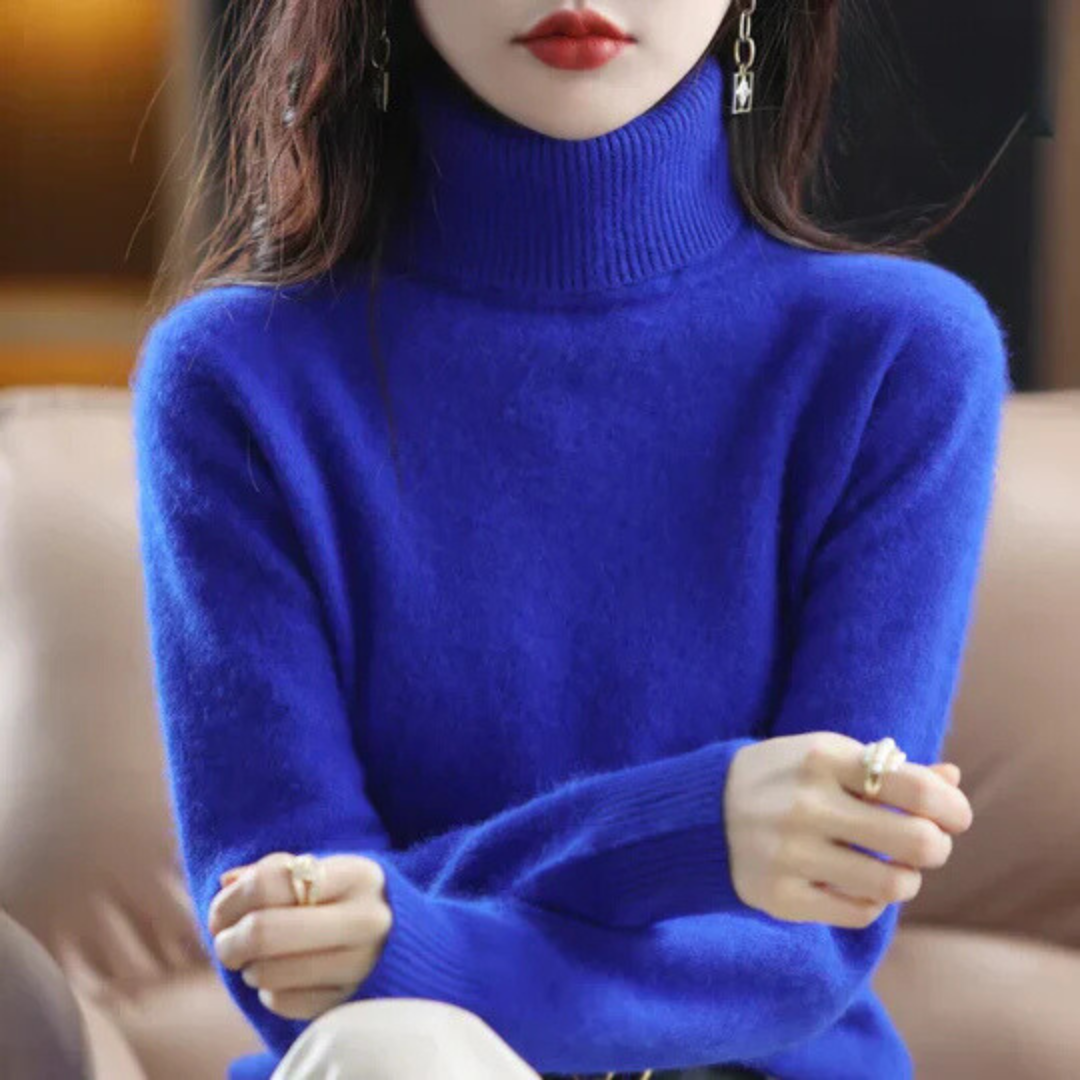 Everly | Jersey de Cachemira Ajustado de Cuello Alto