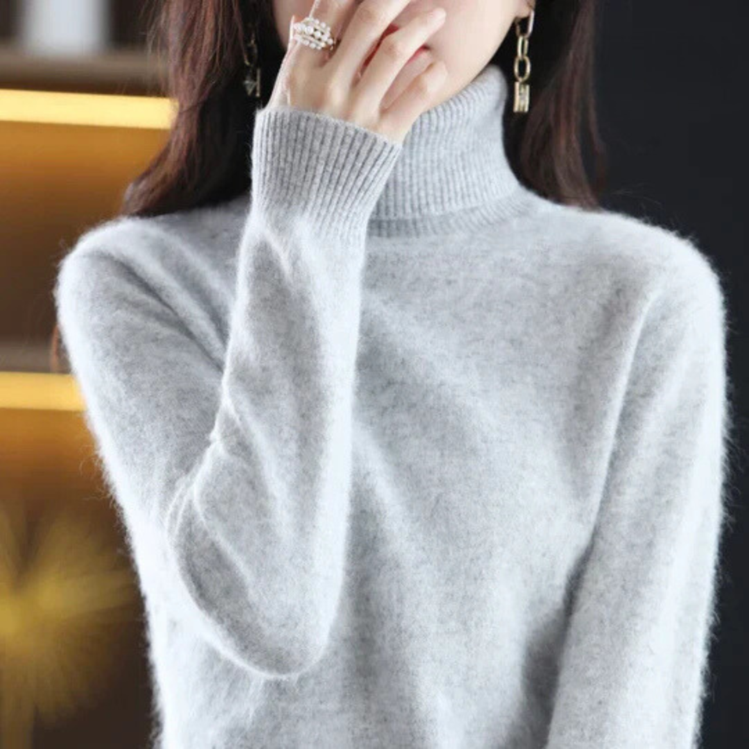 Everly | Jersey de Cachemira Ajustado de Cuello Alto