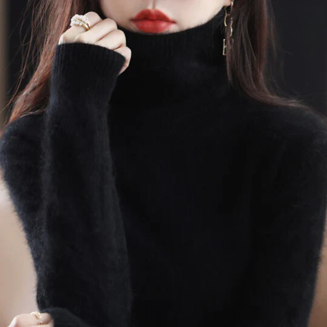 Everly | Jersey de Cachemira Ajustado de Cuello Alto