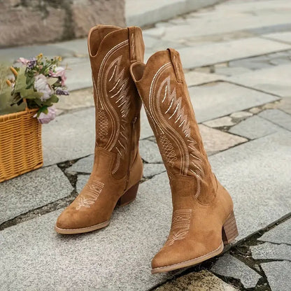 Solana | Botas Cowboy de Mujer Bordadas con Caña Alta