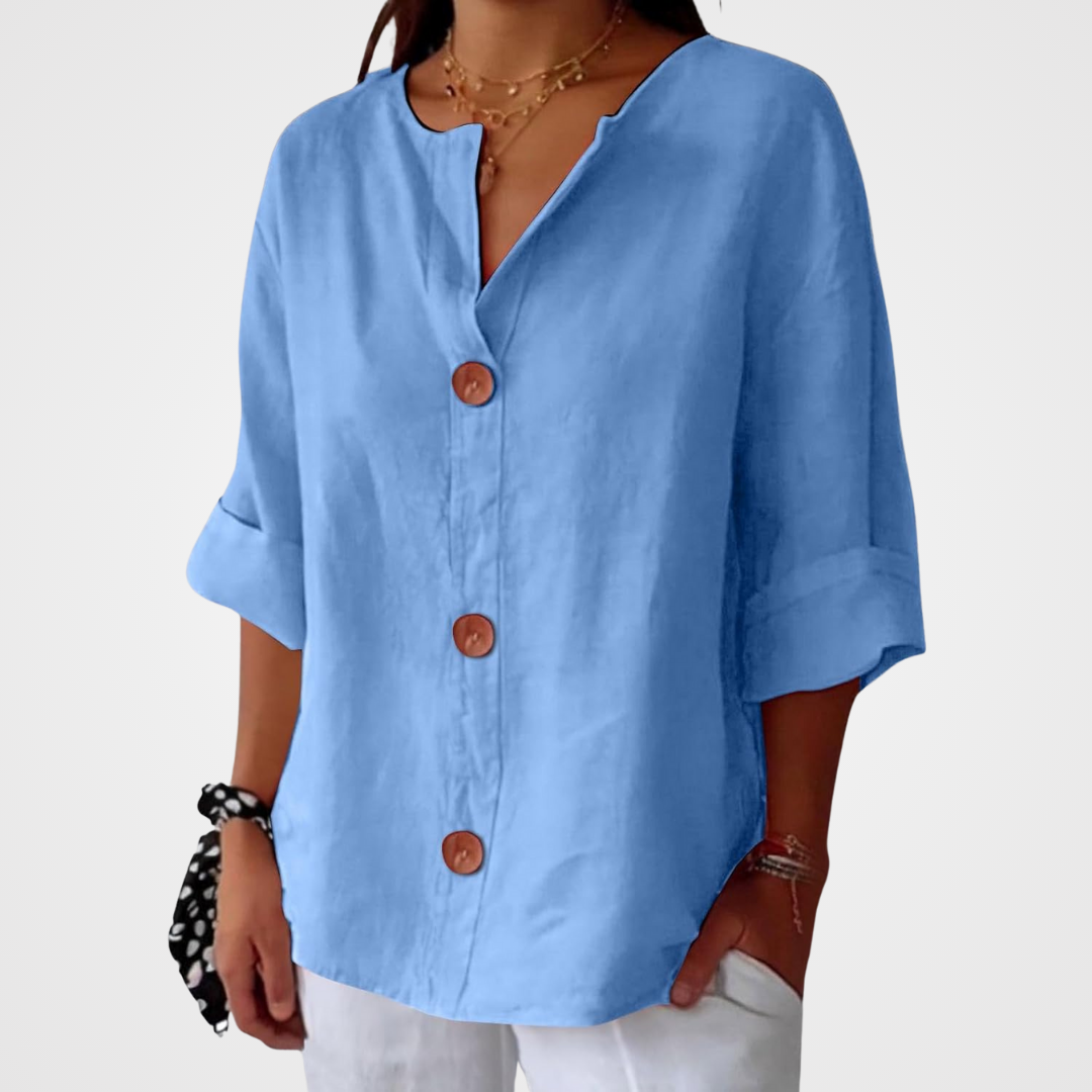 Hadley | Blusa de Lino con Botones de Madera
