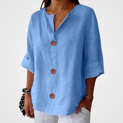 Hadley | Blusa de Lino con Botones de Madera