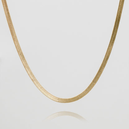 Collar de Cadena Plana de Espiga