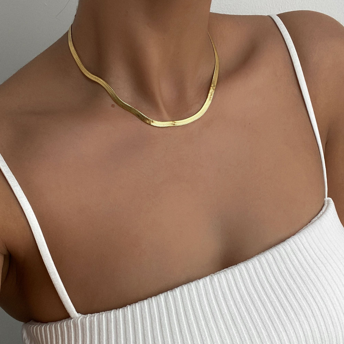 Collar de Cadena Plana de Espiga