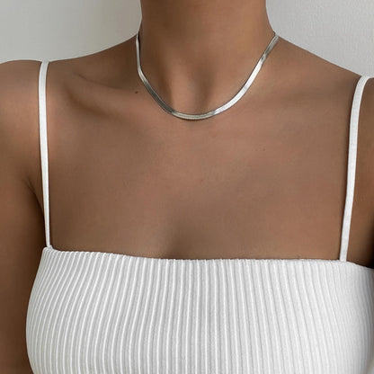 Collar de Cadena Plana de Espiga