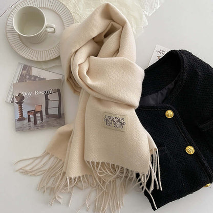 Noemie | Bufanda Reversible Ancha con Flecos