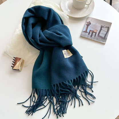 Noemie | Bufanda Reversible Ancha con Flecos