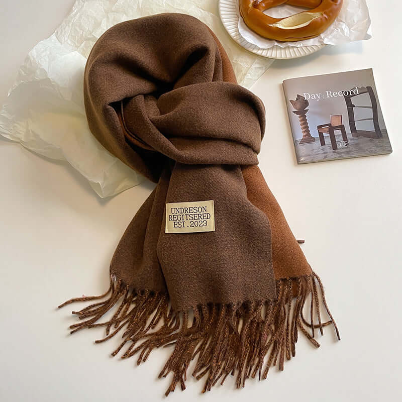 Noemie | Bufanda Reversible Ancha con Flecos