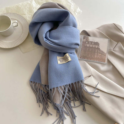 Noemie | Bufanda Reversible Ancha con Flecos
