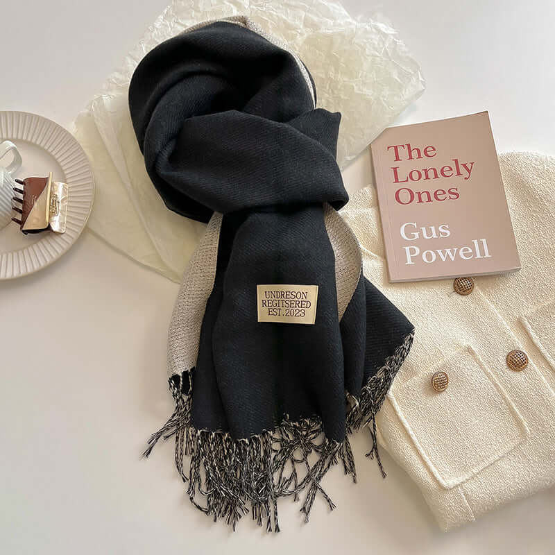 Noemie | Bufanda Reversible Ancha con Flecos