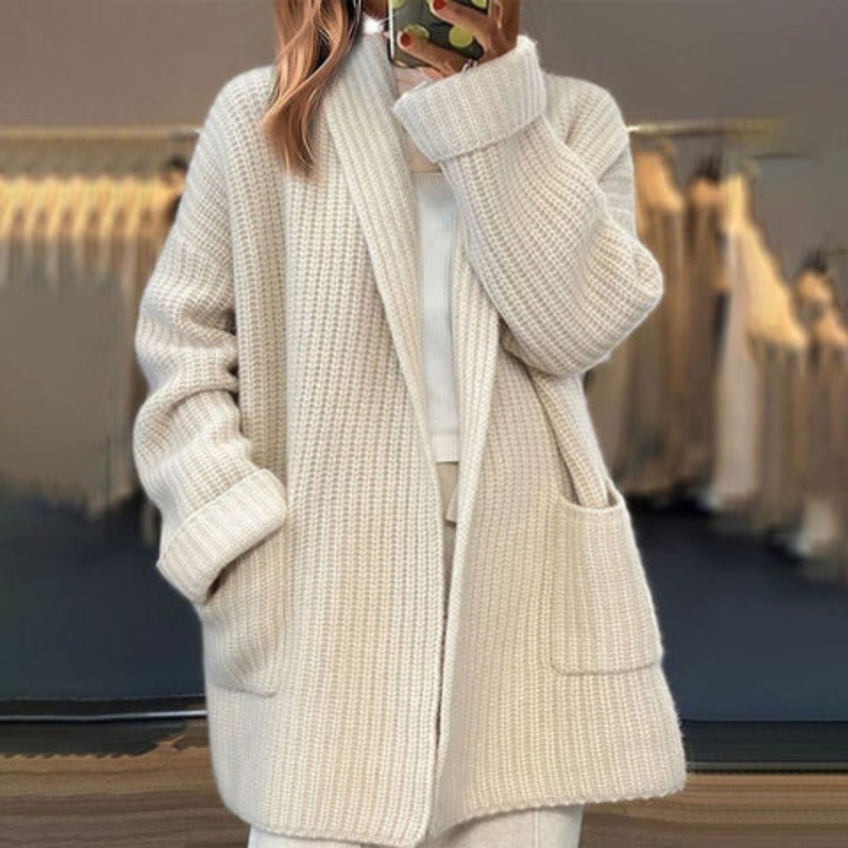 Hedda | Chaqueta de Punto Oversize con Bolsillos