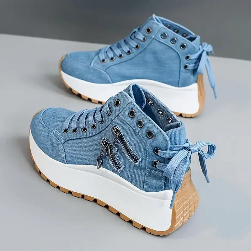 Thalia | Zapatilla Alta de Lona con Plataforma