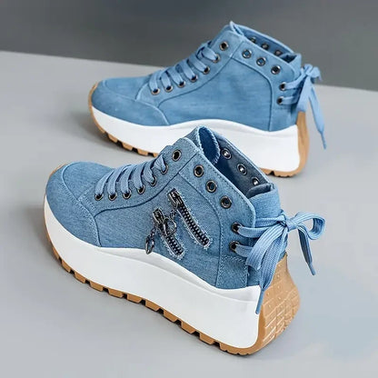 Thalia | Zapatilla Alta de Lona con Plataforma