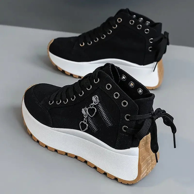 Thalia | Zapatilla Alta de Lona con Plataforma