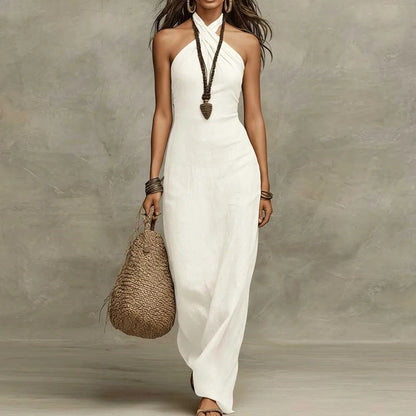 Sloane | Vestido Largo Halter de Verano