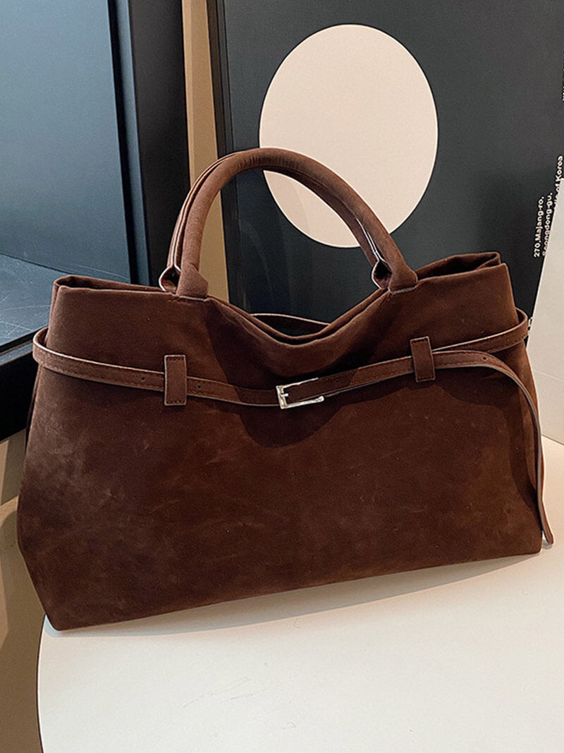 Clarisse | Bolso Shopper de Ante Vegano con Hebillag