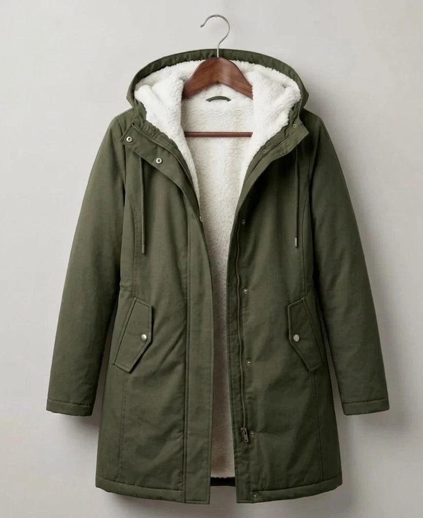 Noelle | Parka Larga Impermeable con Borreguito