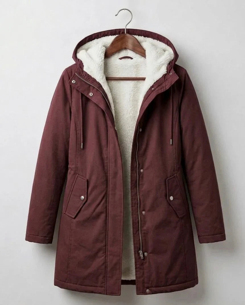 Noelle | Parka Larga Impermeable con Borreguito