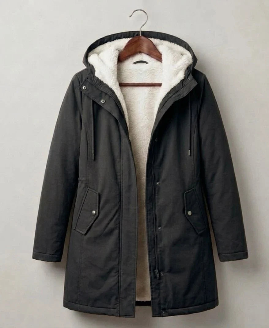 Noelle | Parka Larga Impermeable con Borreguito