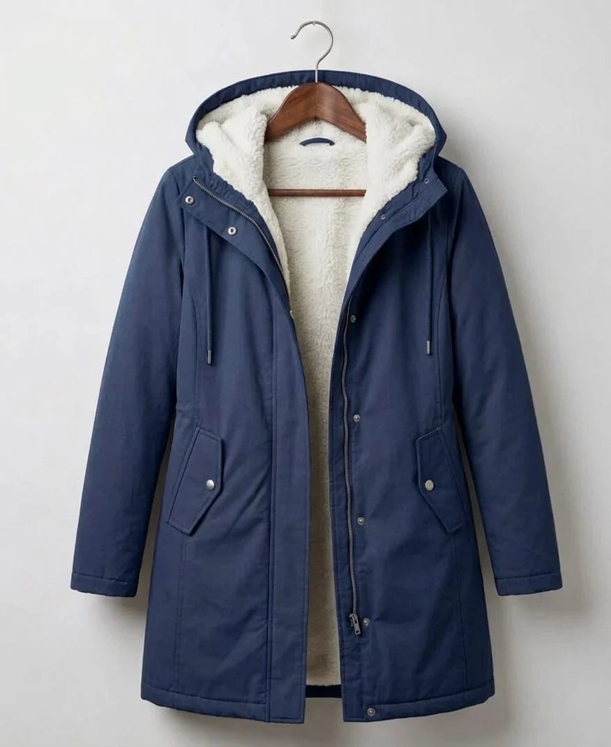 Noelle | Parka Larga Impermeable con Borreguito