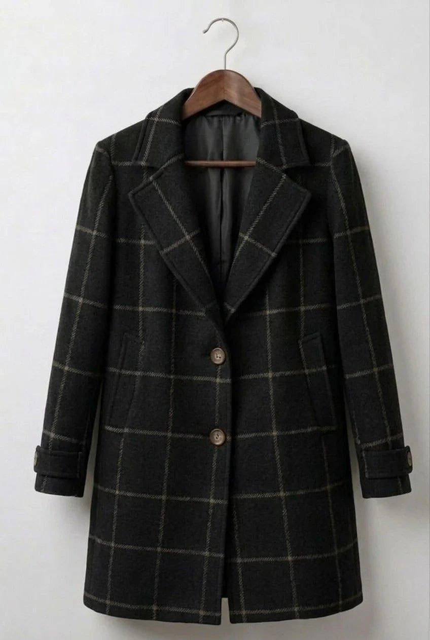 Rosalind | Abrigo Largo de Tweed a Cuadros