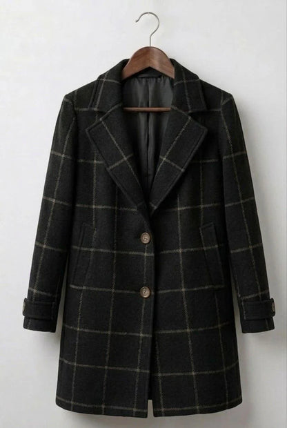Rosalind | Abrigo Largo de Tweed a Cuadros