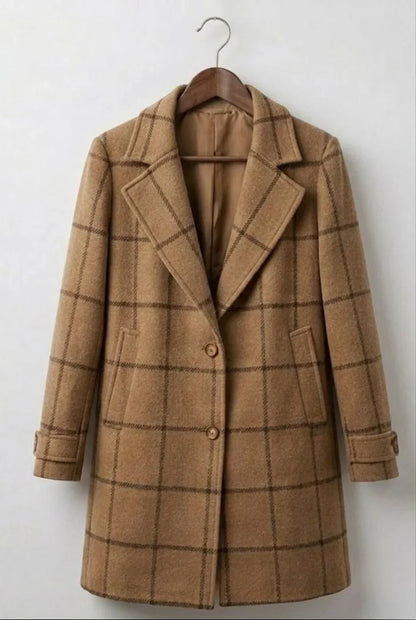 Rosalind | Abrigo Largo de Tweed a Cuadros