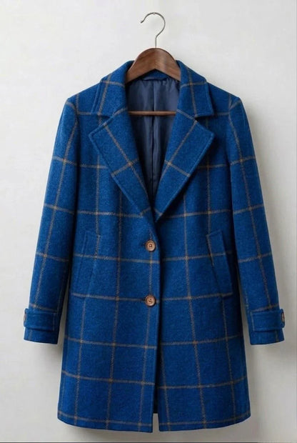 Rosalind | Abrigo Largo de Tweed a Cuadros