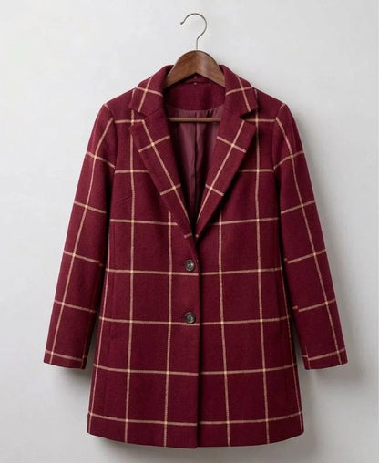Rosalind | Abrigo Largo de Tweed a Cuadros