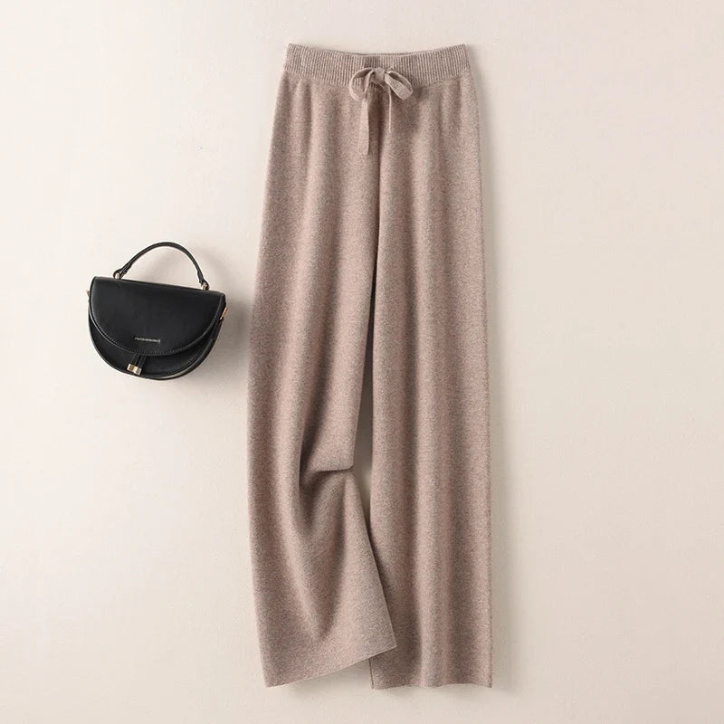 Nerea | Pantalón de Punto Ancho de Talle Alto