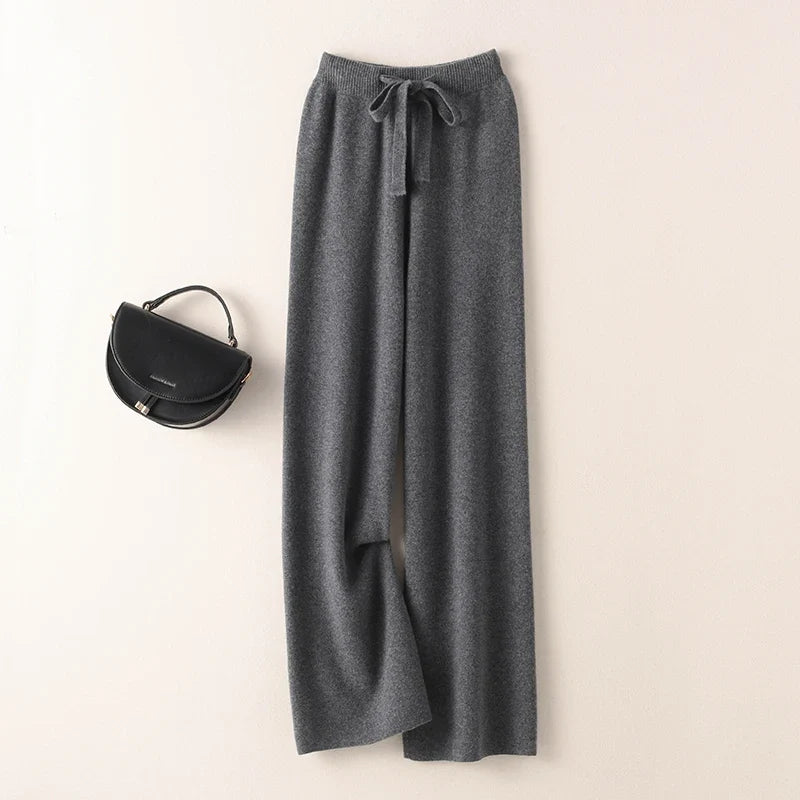 Nerea | Pantalón de Punto Ancho de Talle Alto