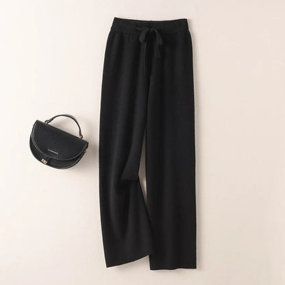 Nerea | Pantalón de Punto Ancho de Talle Alto