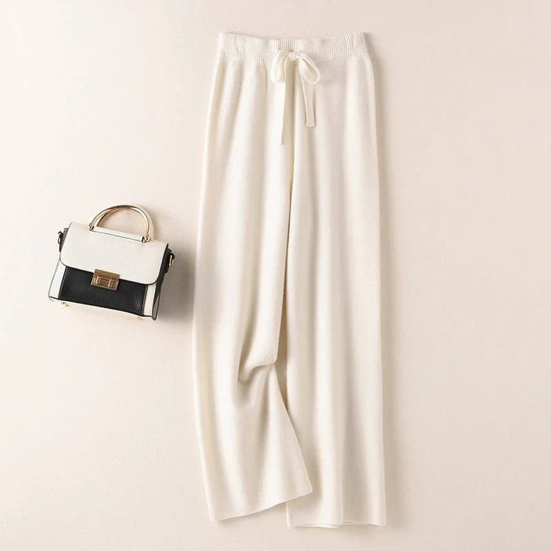 Nerea | Pantalón de Punto Ancho de Talle Alto