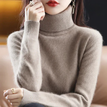 Everly | Jersey de Cachemira Ajustado de Cuello Alto