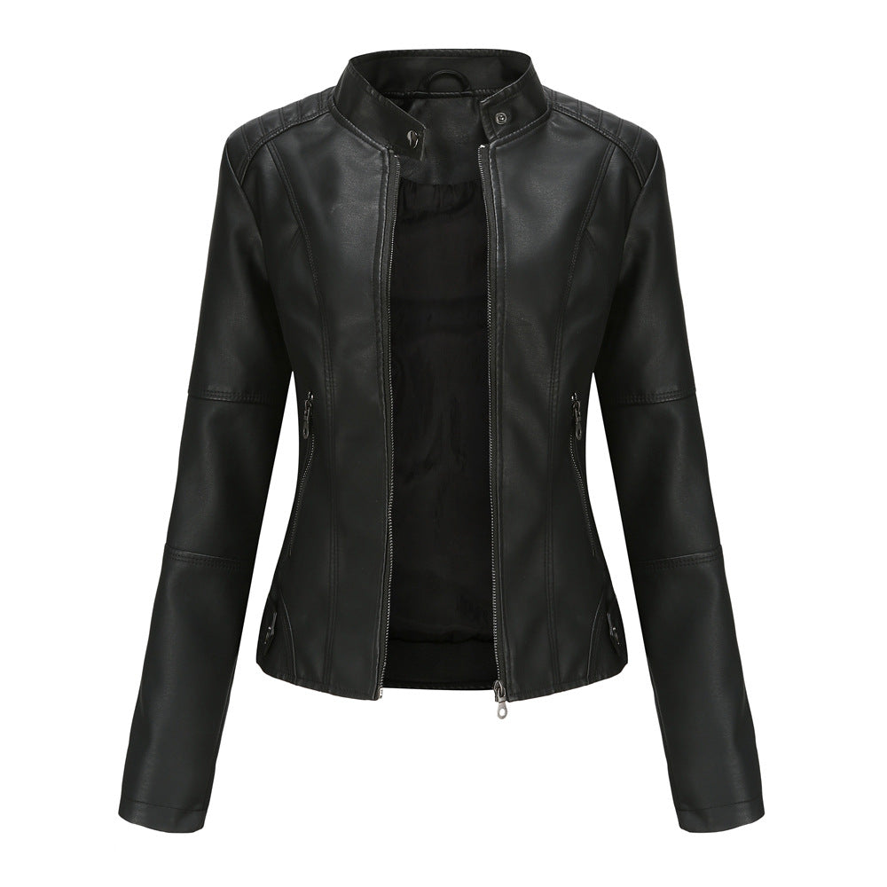 Marlowe | Chaqueta Biker Entallada con Cuello Mao