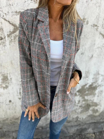 Delphine | Blazer de Cuadros Holgado y Ligero