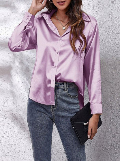 Adair | Camisa de Satén Holgada con Botones - StilfulltWomen's blousesDWOD4-QX113046MoradoSAdair | Camisa de Satén Holgada con Botones