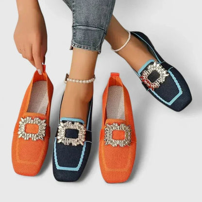 Adeline | Mocasines de Punto con Hebilla Joya - StilfulltWomen's shoesNaranja36.5Adeline | Mocasines de Punto con Hebilla Joya