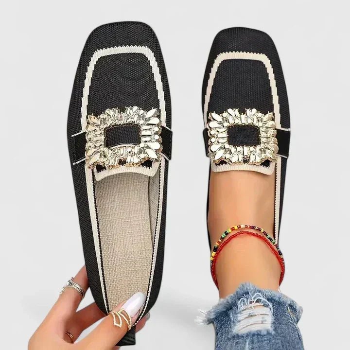 Adeline | Mocasines de Punto con Hebilla Joya - StilfulltWomen's shoesNegro36.5Adeline | Mocasines de Punto con Hebilla Joya