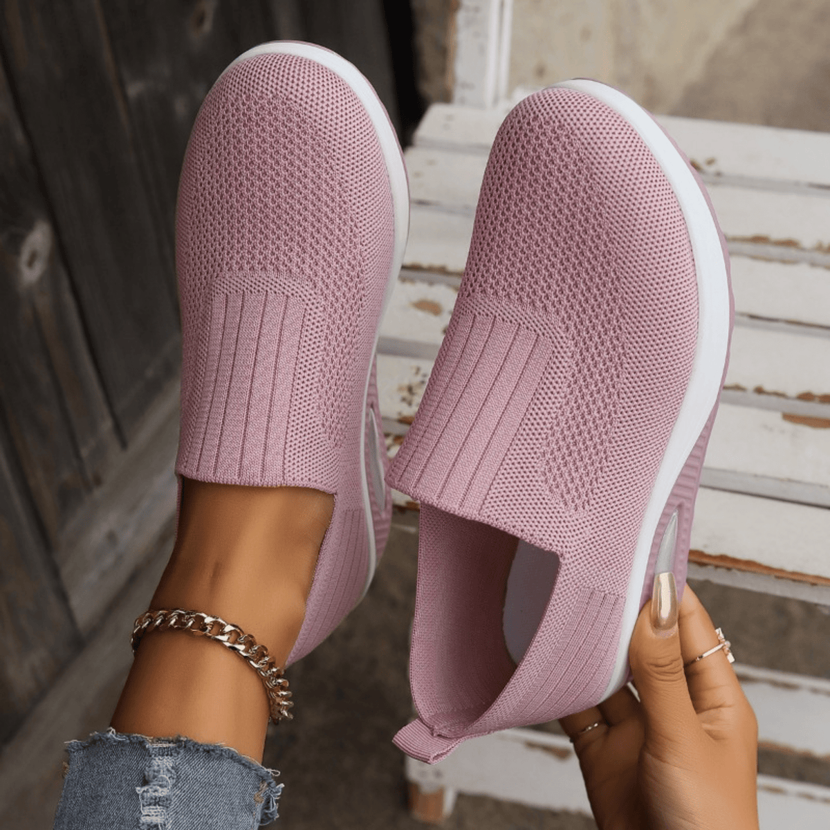 Aerona | Zapatillas Acolchadas y Transpirables sin Cordones - StilfulltWomen's shoesRojo36Aerona | Zapatillas Acolchadas y Transpirables sin Cordones