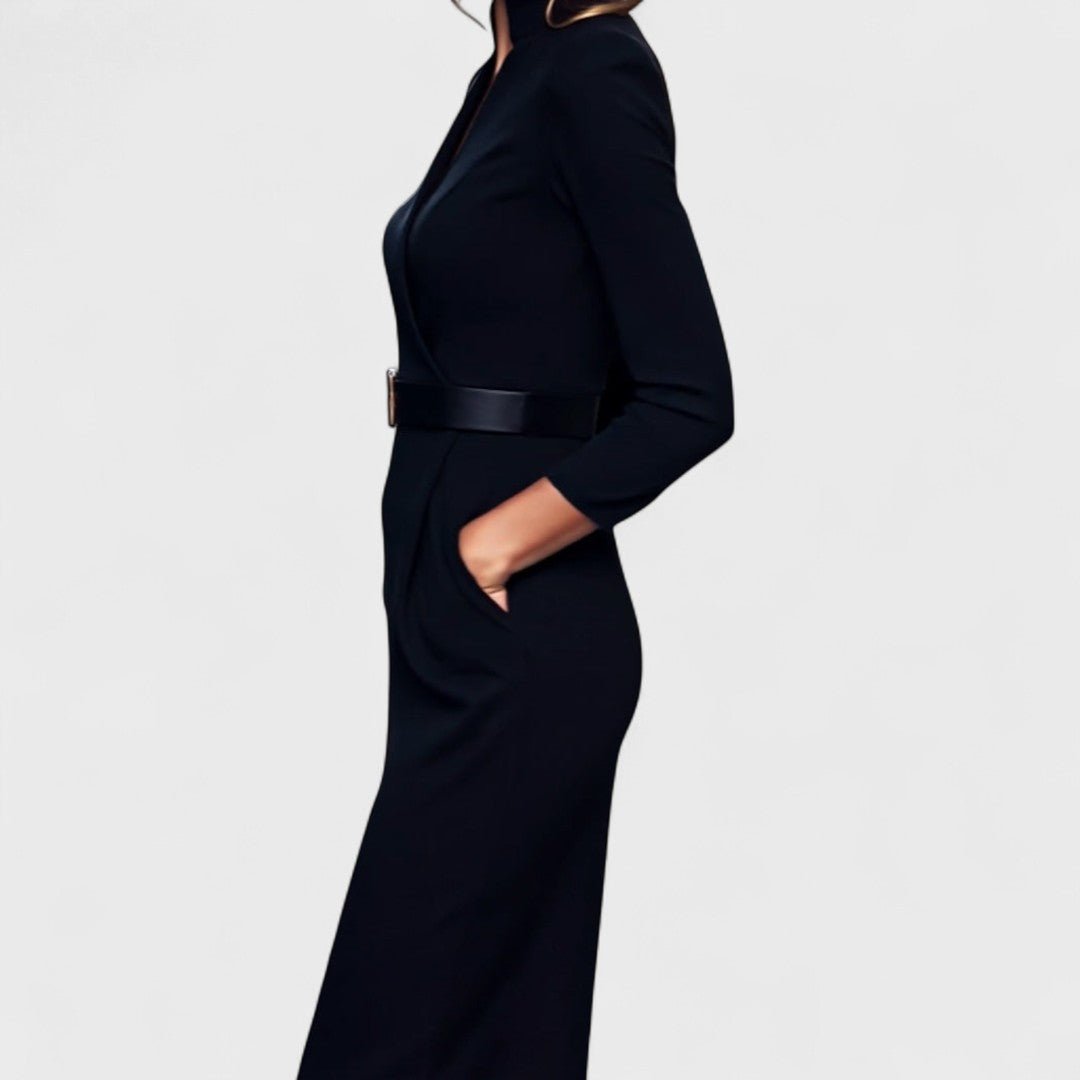 Agnes belted wrap midi dress, alternative view