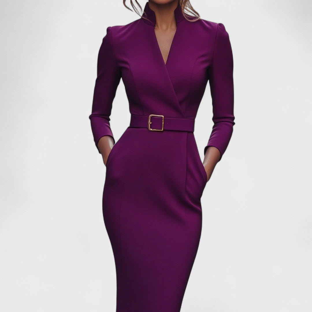 Agnes belted wrap midi dress, alternative view
