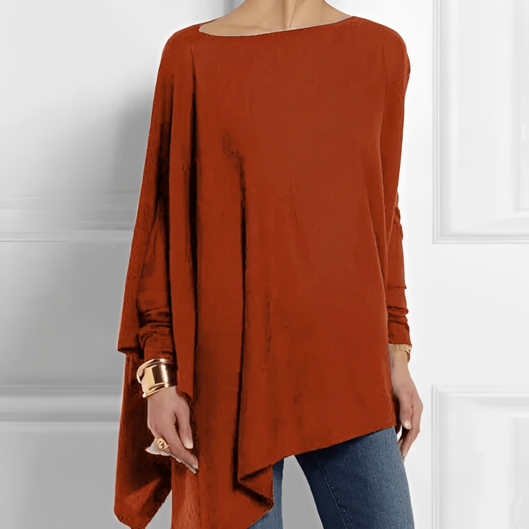 Amalia | Blusa Oversize de Manga Larga con Bajo Asimétrico - StilfulltWomen's blousesVIVA414527MODARojoSAmalia | Blusa Oversize de Manga Larga con Bajo Asimétrico