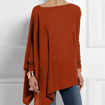 Amalia | Blusa Oversize de Manga Larga con Bajo Asimétrico - StilfulltWomen's blousesVIVA414527MODARojoSAmalia | Blusa Oversize de Manga Larga con Bajo Asimétrico