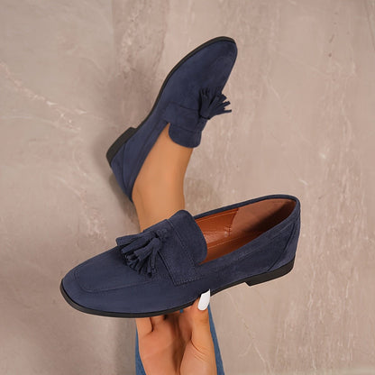Amandine | Mocasines Planos Acolchados con Borlas - StilfulltWomen's shoesVerde36Amandine | Mocasines Planos Acolchados con Borlas