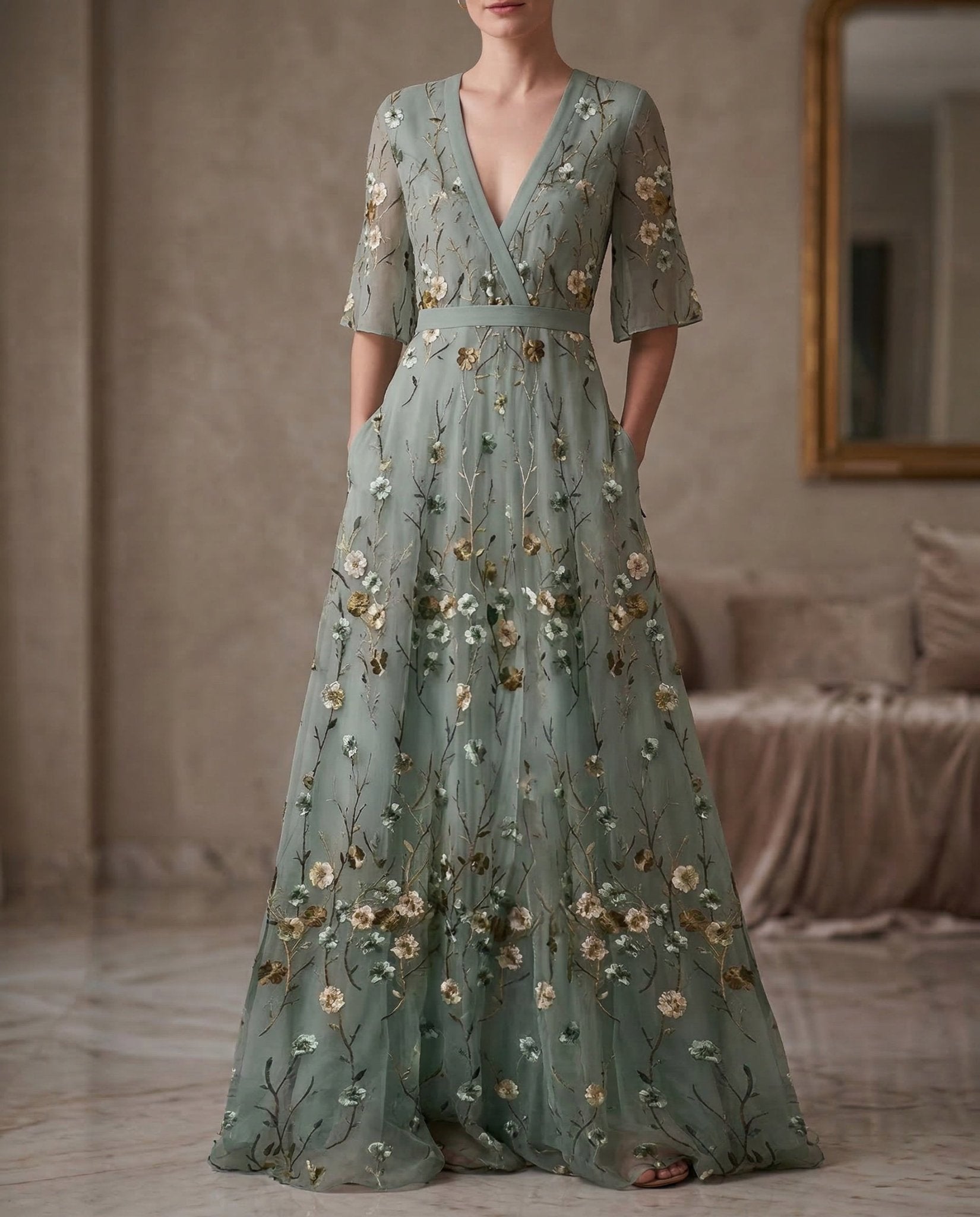 Amara | Blommig klänning i elegant och raffinerad stil - StilfulltdressSAmara | Blommig klänning i elegant och raffinerad stil