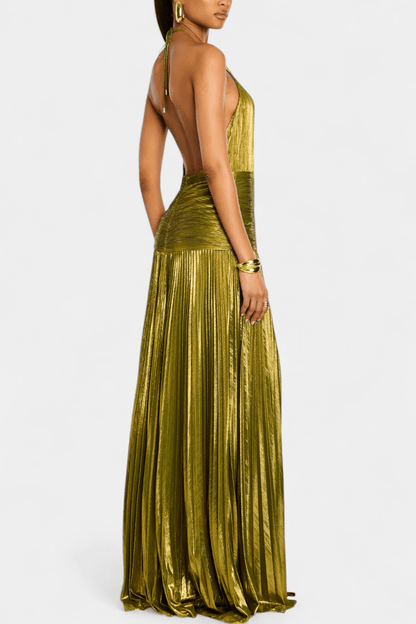 Amelix | Halterneckklänning i peridotgrön - StilfulltdressDWOD2-WN380002SGuldAmelix | Halterneckklänning i peridotgrön