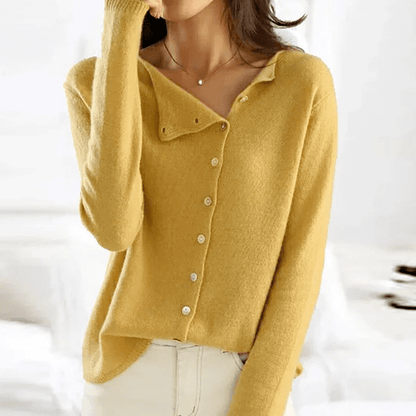 Anouk | Cárdigan de Punto con Botonadura Asimétrica - StilfulltWomen's sweatersAmarilloSAnouk | Cárdigan de Punto con Botonadura Asimétrica